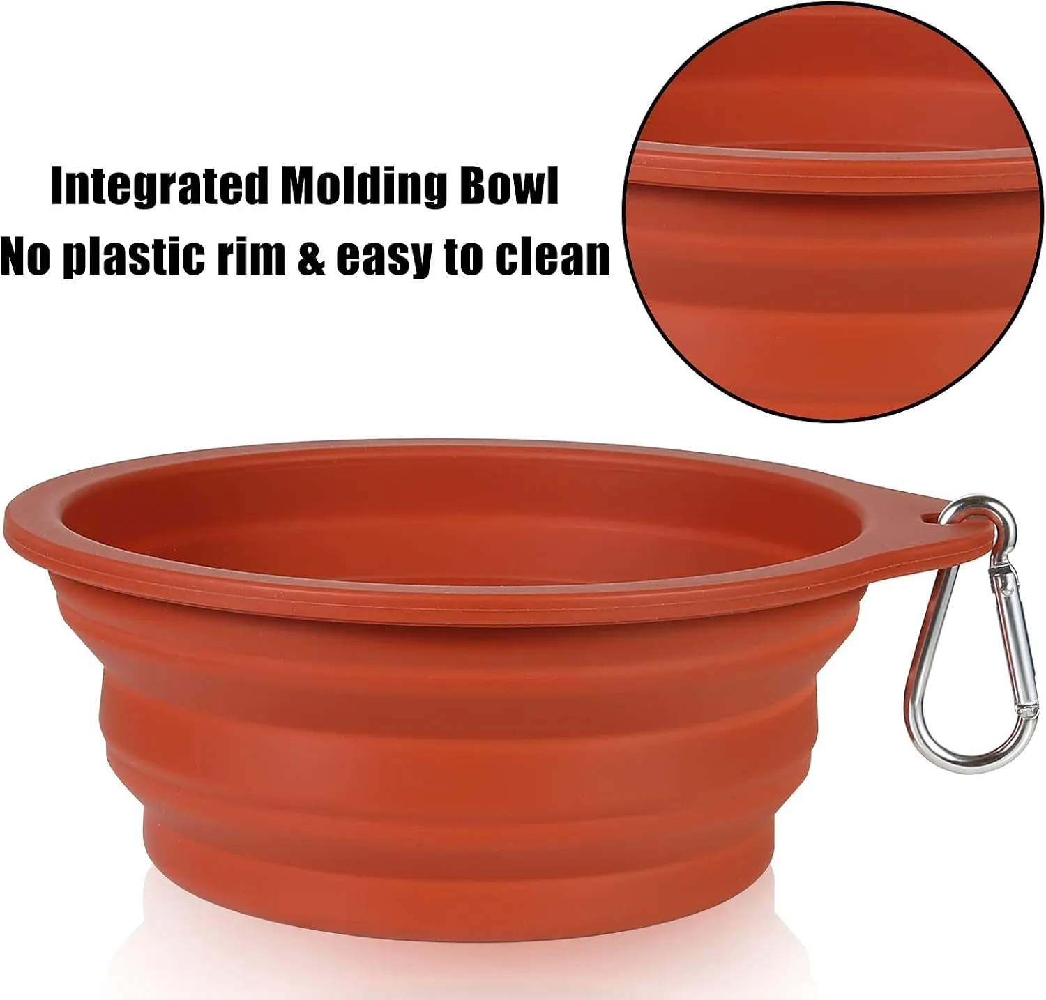 2-Pack Collapsible Dog Bowls – Durable, Rimless Travel Bowls for Pets (600ml, Brown & Grey)
