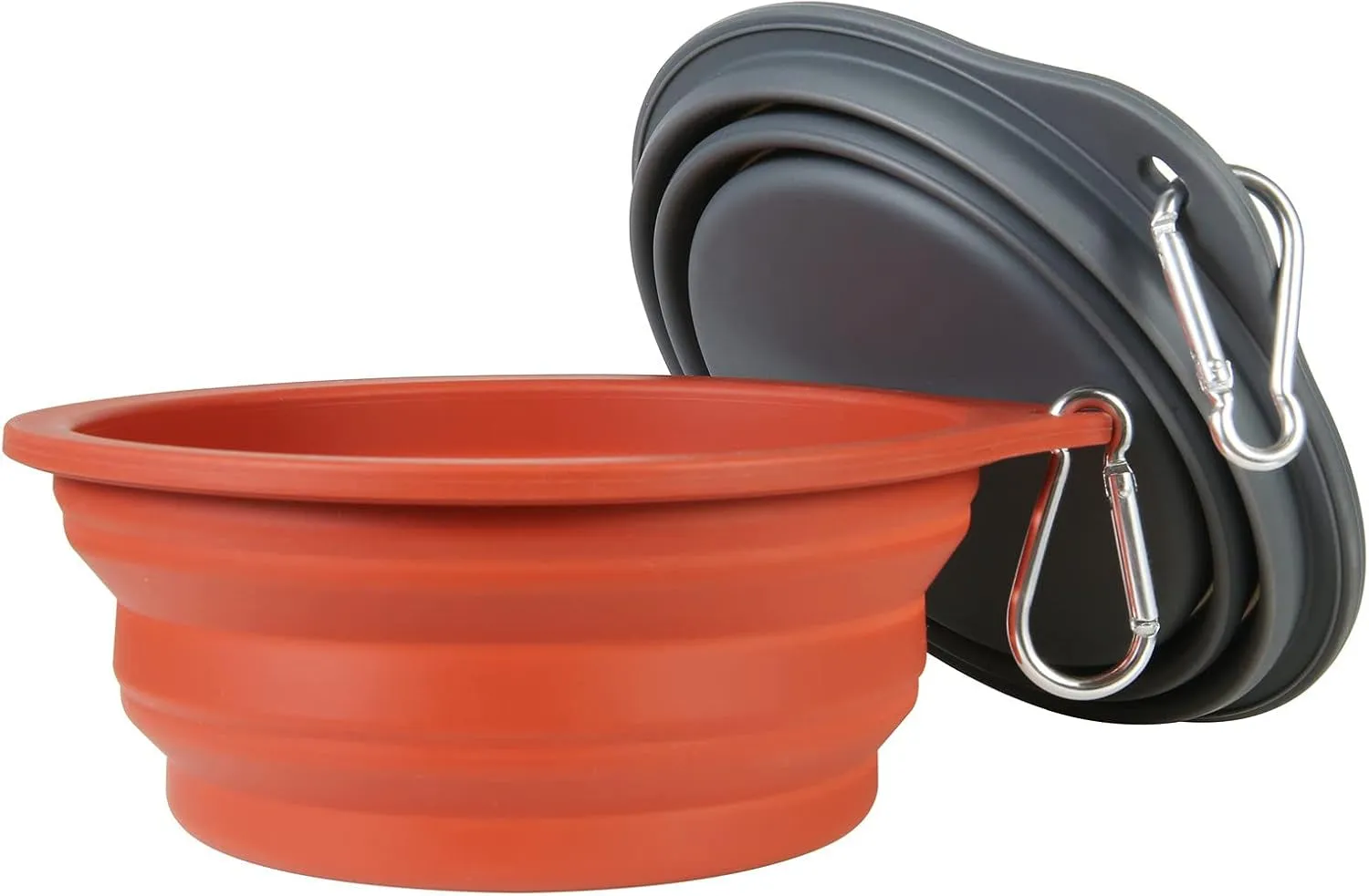 2-Pack Collapsible Dog Bowls – Durable, Rimless Travel Bowls for Pets (600ml, Brown & Grey)