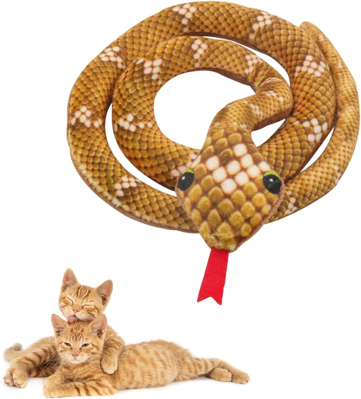 Andiker Catnip Toy, 31.5 inches Stuff Snake Interactive Snake Toy for Cats to Chew and Scrab (Orange)