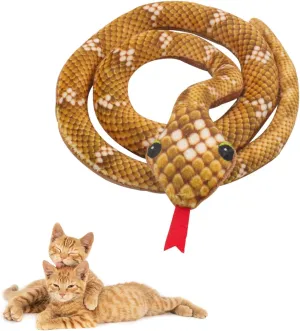Andiker Catnip Toy, 31.5 inches Stuff Snake Interactive Snake Toy for Cats to Chew and Scrab (Orange)