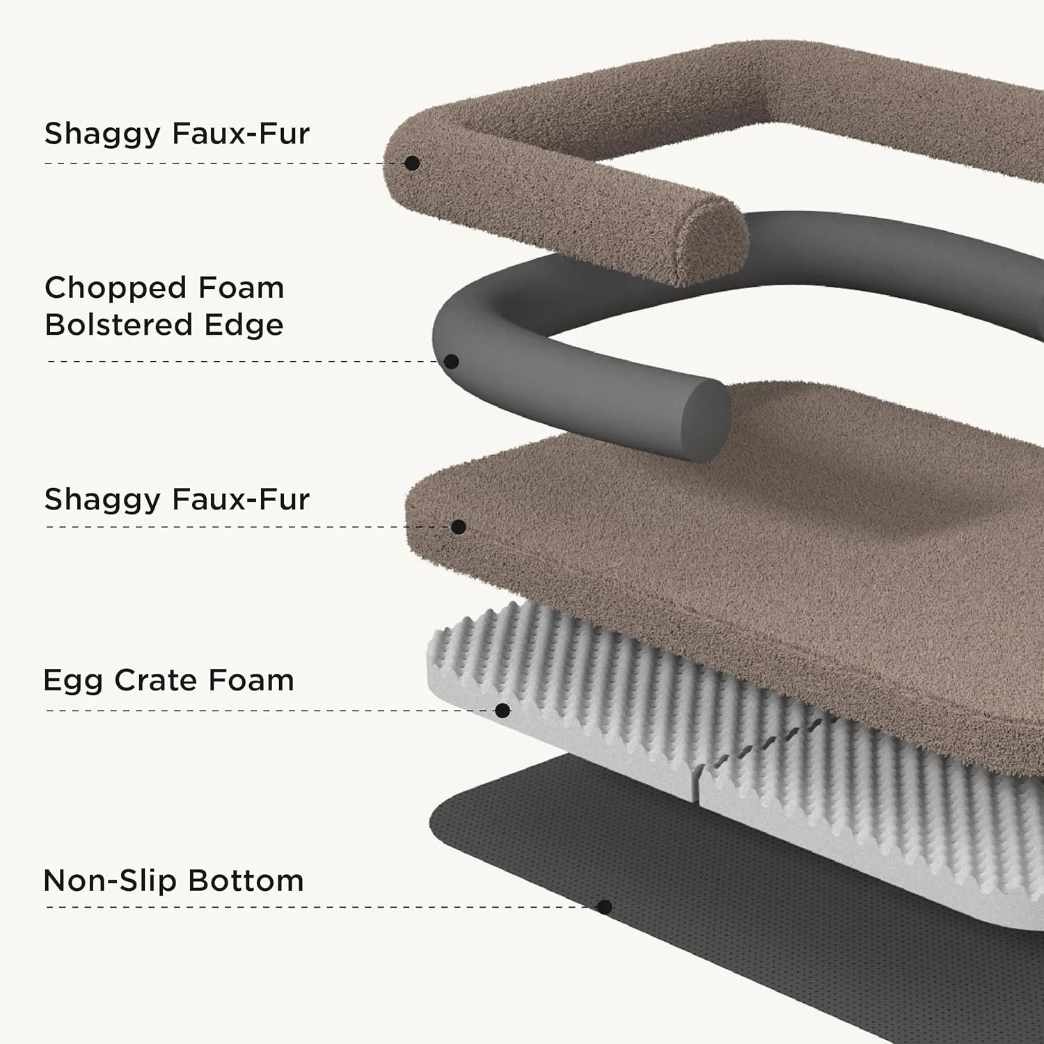 Bedsure Foldable Human Size Giant Dog Bed for Adults, 2 in 1 Calming Pet Bed with Egg Foam Supportive Mat and Waterproof Liner, Faux Fur Orthopedic Sofa, Camel