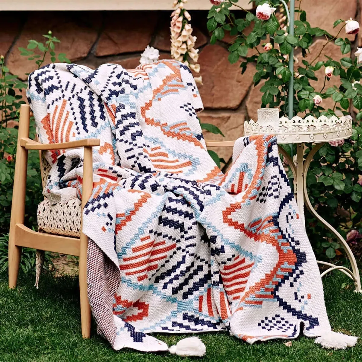 Bohemian Plaid with Geometric Designs