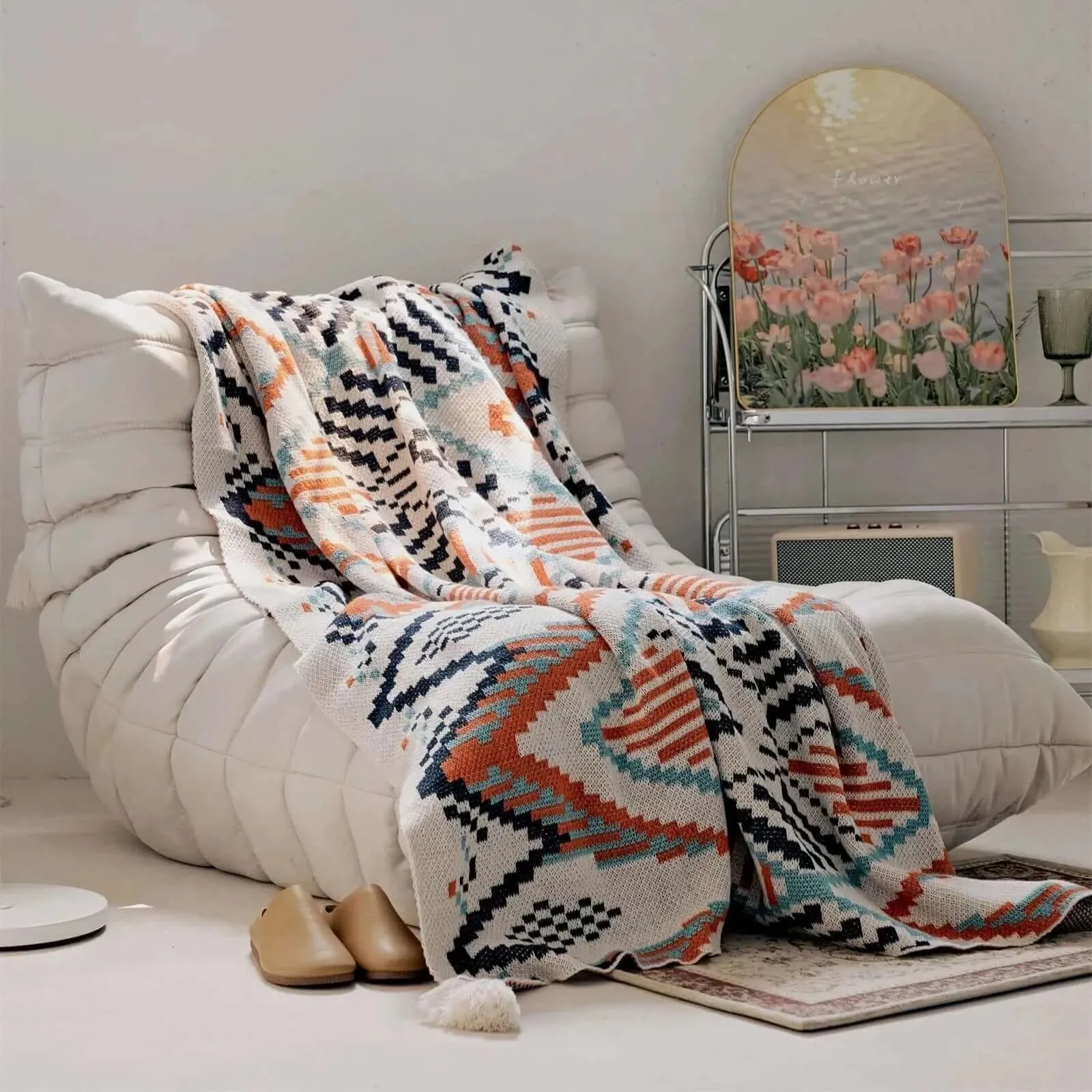 Bohemian Plaid with Geometric Designs