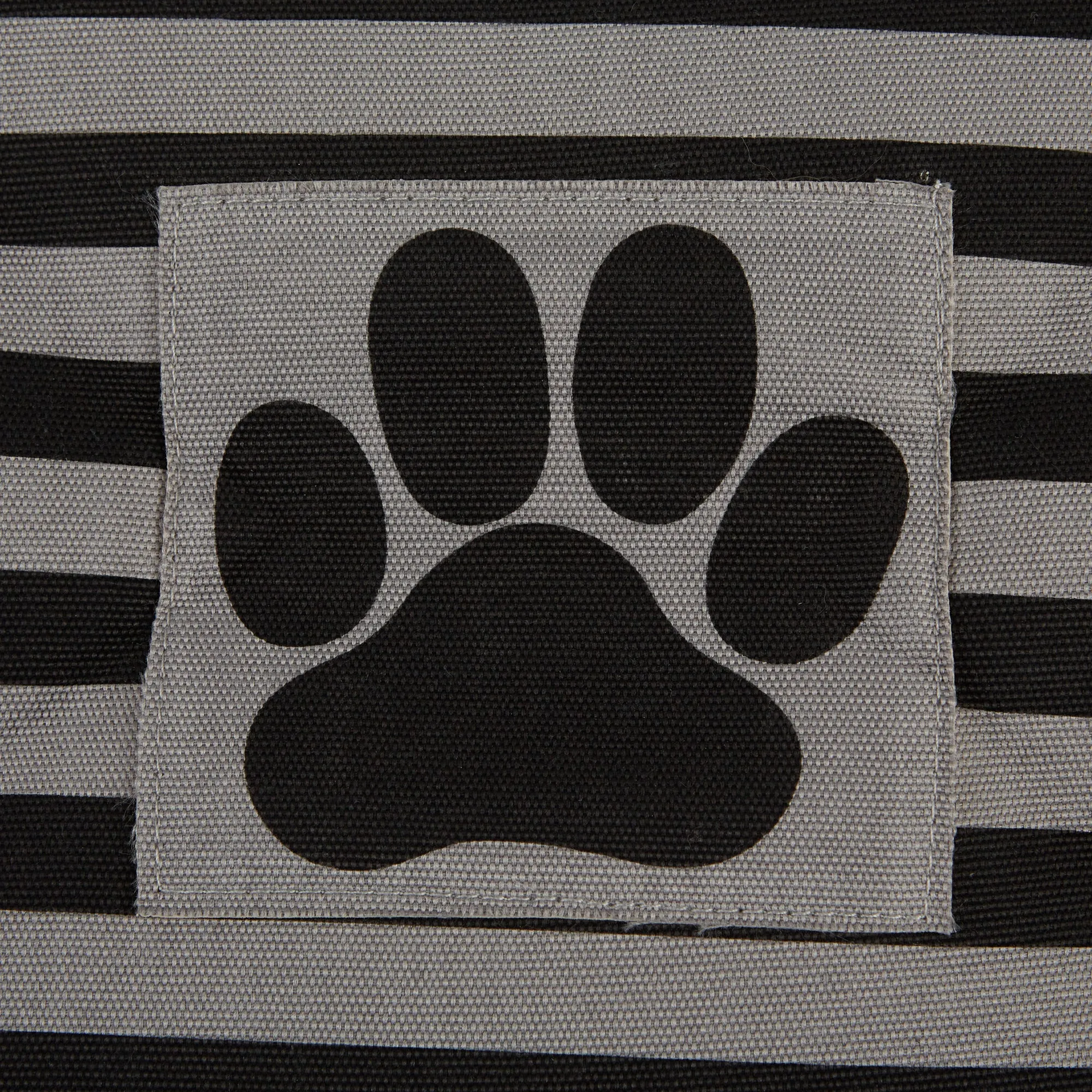 Bone Dry Pet Storage Bin, Striped Paw Patch, Black, Large - 17.5x12x15"