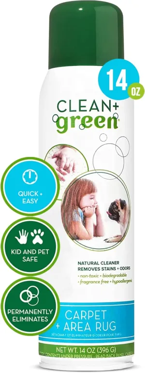 Carpet Cleaner Natural Stain and Odor Remover, Deep Clean With Multi Purpose Spray Your Carpeted Floors - Safe for Pets, Kids and Environment- 14-Ounce- Made in the USA