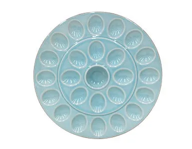 Casafina Cook & Host Collection Stoneware Ceramic Deviled Egg Serving Platter 13.25", Blue