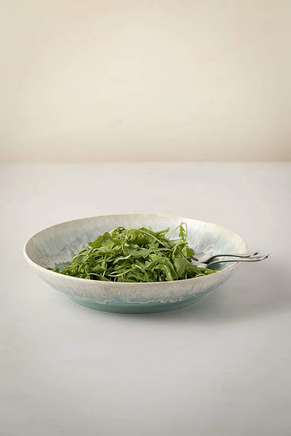 Casafina Taormina Collection Stoneware Ceramic Pasta/Serving Bowl 13.25", Aqua