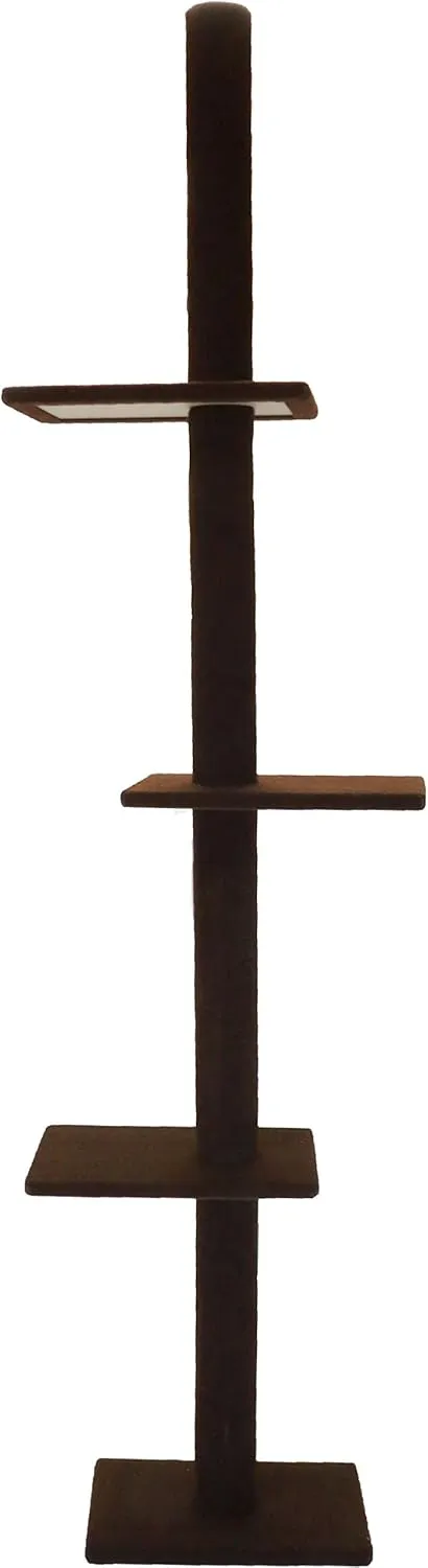 Cat Craft Cat Tree Floor to Ceiling 95-108" Tall Cat Tree Carpet Cat Tower Kitten Tree Sisal Scratching Post and Mat Cat Pole for Indoor Cats, Dark Brown, Style A