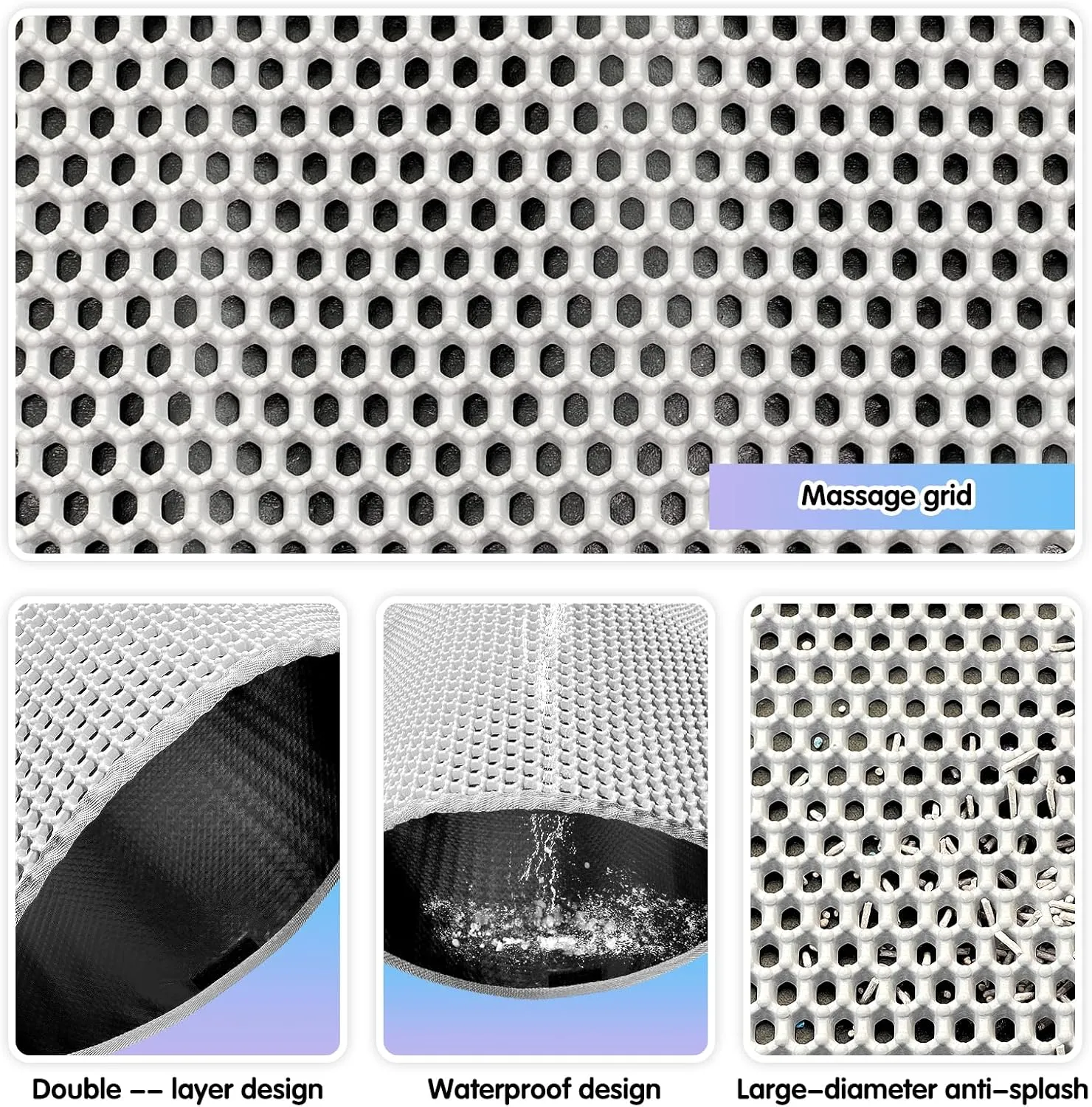Cat Litter Mats for Indoor Cats, Large 30x22 Waterproof Litter Trapping Mat, Non-Slip, DurableEasy Clean Cat Mat for Litter Box, Grey