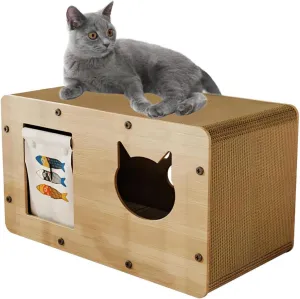 Cat Scratcher Cardboard, Cat Scratching Bed, Japanese Style Cat Scratcher House, Safe and Secure for Kittens