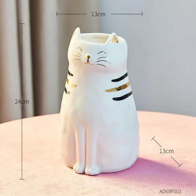 Ceramic Cat Vase  and ornament