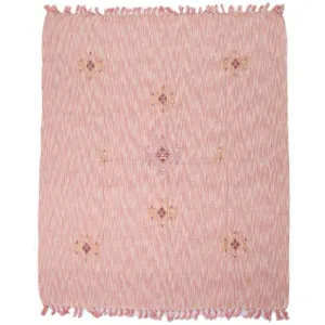 Coral Cotton Slub Tassle Throw - 125cm x 150cm