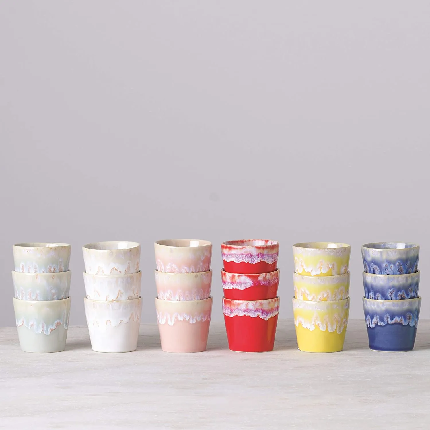 COSTA NOVA Stoneware Ceramic Dish Grespresso Collection Espresso Cups (2-Piece Set) 3 oz (Soft Pink)