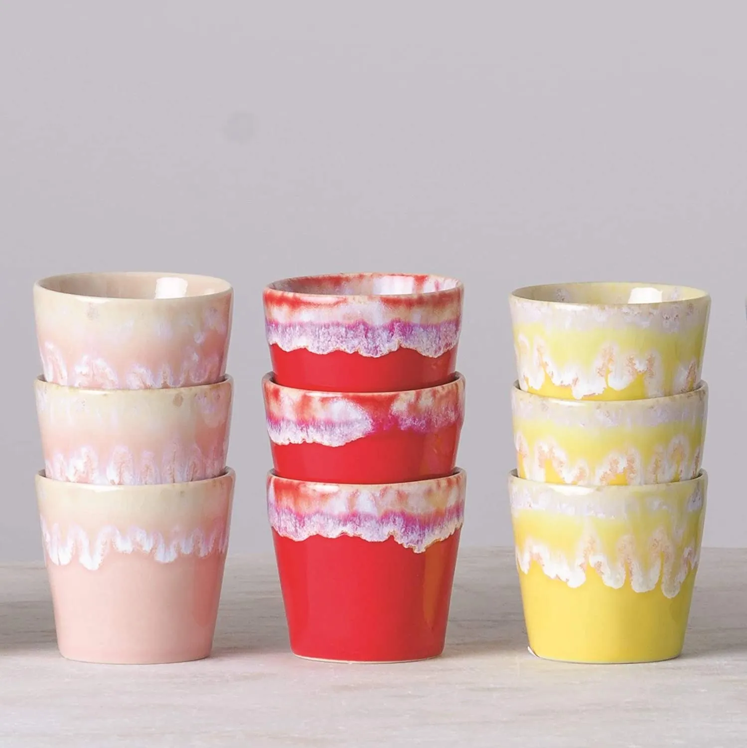 COSTA NOVA Stoneware Ceramic Dish Grespresso Collection Espresso Cups (2-Piece Set) 3 oz (Soft Pink)