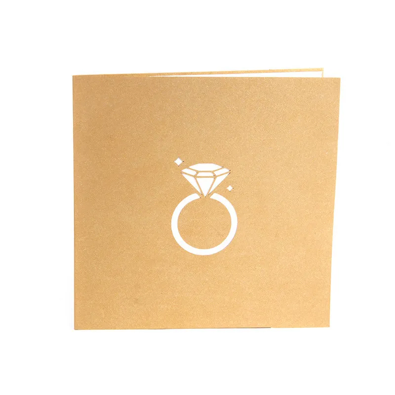 Creative Diamond Ring Wedding Greeting Card 3D Pop-up Greeting Card