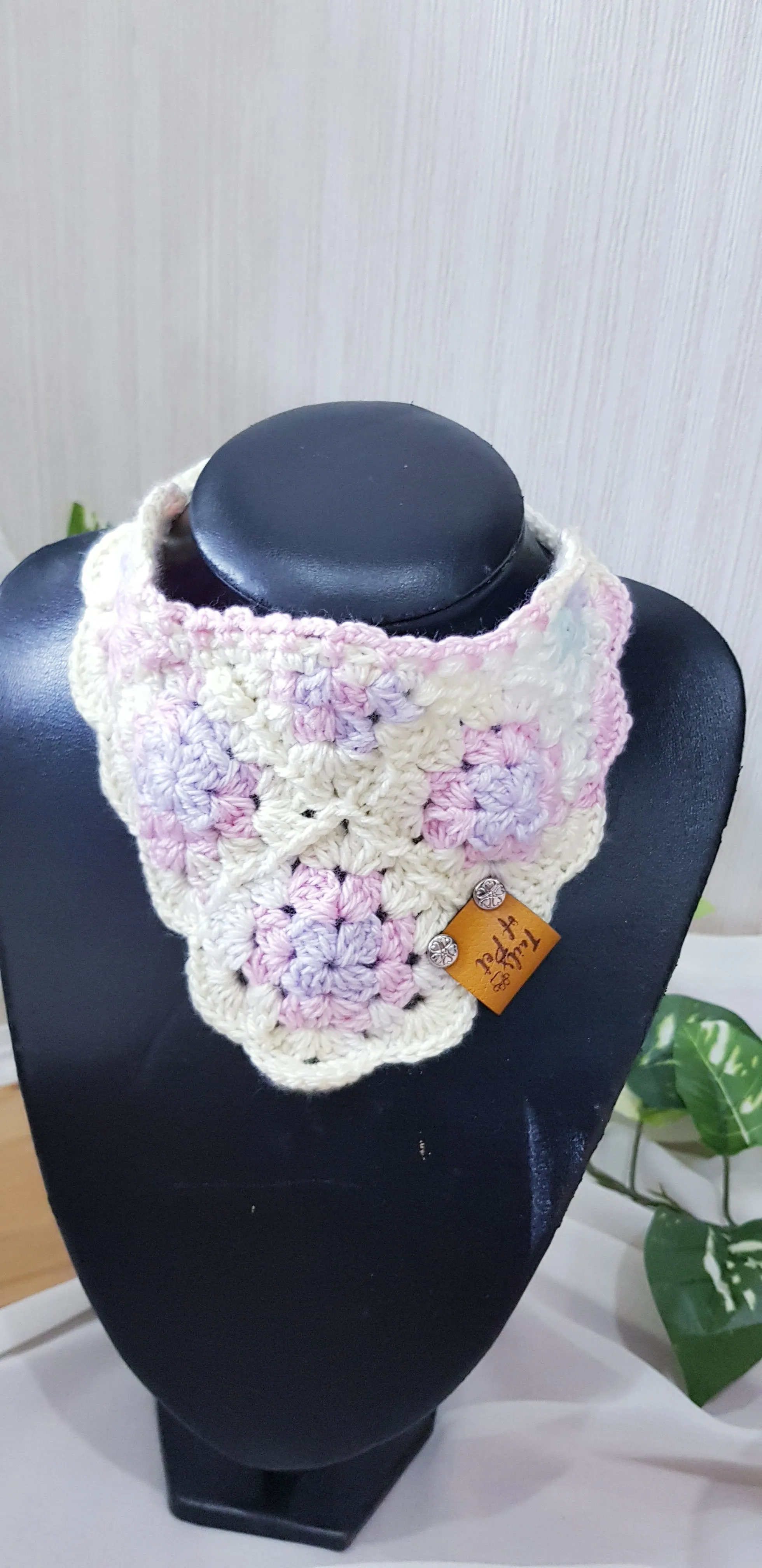 Crochet Granny Square Bandana Collection: Pastel Gradient (Ready Stock 26 cm to 32cm)