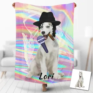 Custom Photo Blankets Personalized Photo Fleece Blanket Painting Style Blanket-For Pet 02