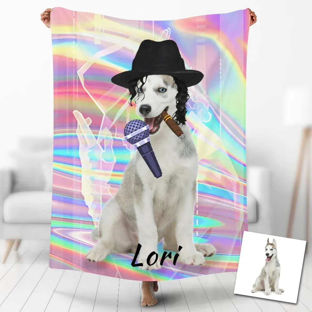 Custom Photo Blankets Personalized Photo Fleece Blanket Painting Style Blanket-For Pet 02