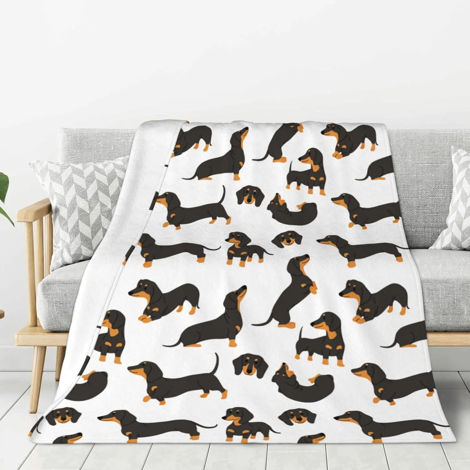 Dachshund Blanket Super Soft Fleece Throw Blanket Warm and Cozy Lightweight Bed Blanket for Couch, Sofa, Camping, and Travel All Season Blankets Gifts 50"x40"