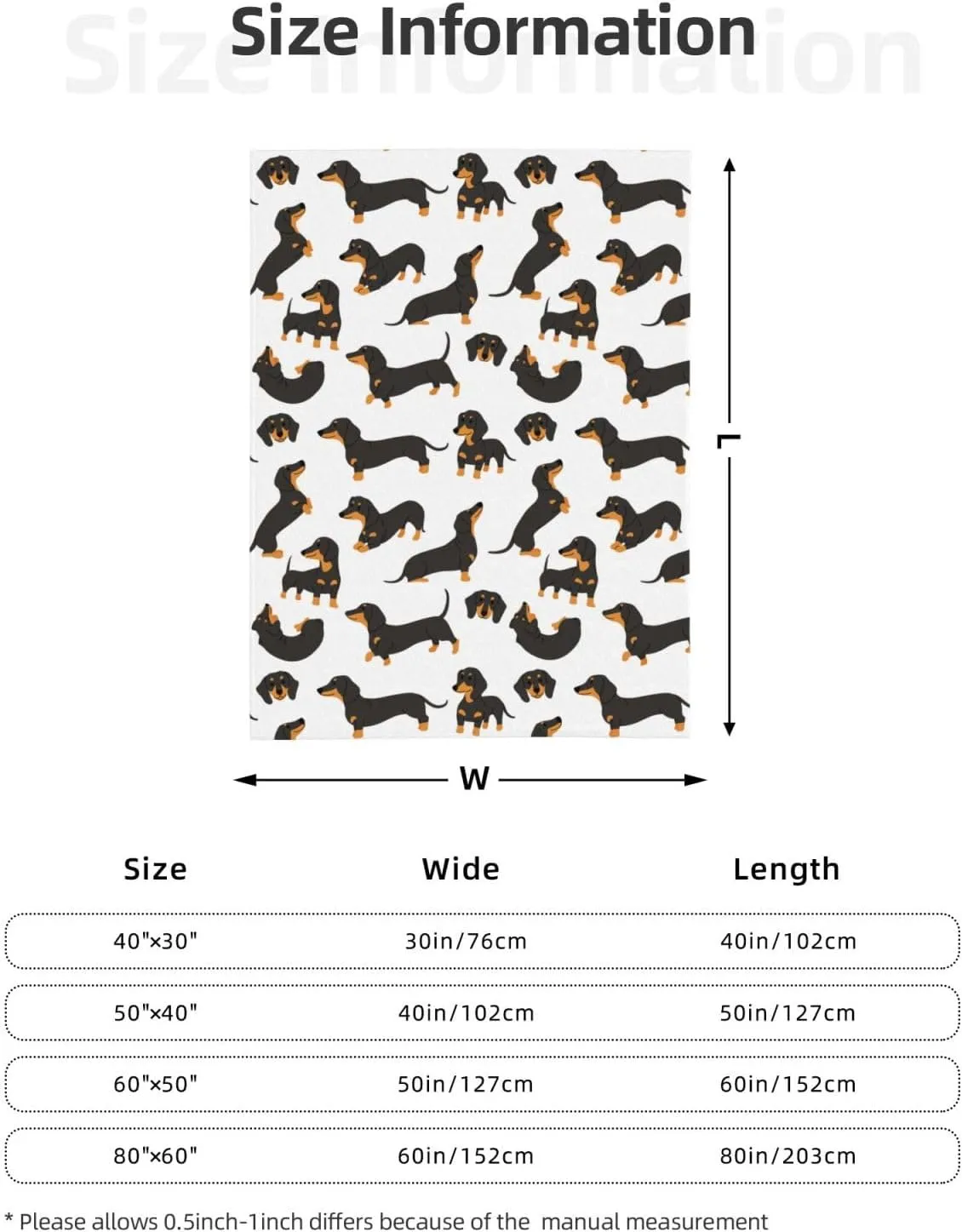 Dachshund Blanket Super Soft Fleece Throw Blanket Warm and Cozy Lightweight Bed Blanket for Couch, Sofa, Camping, and Travel All Season Blankets Gifts 50"x40"