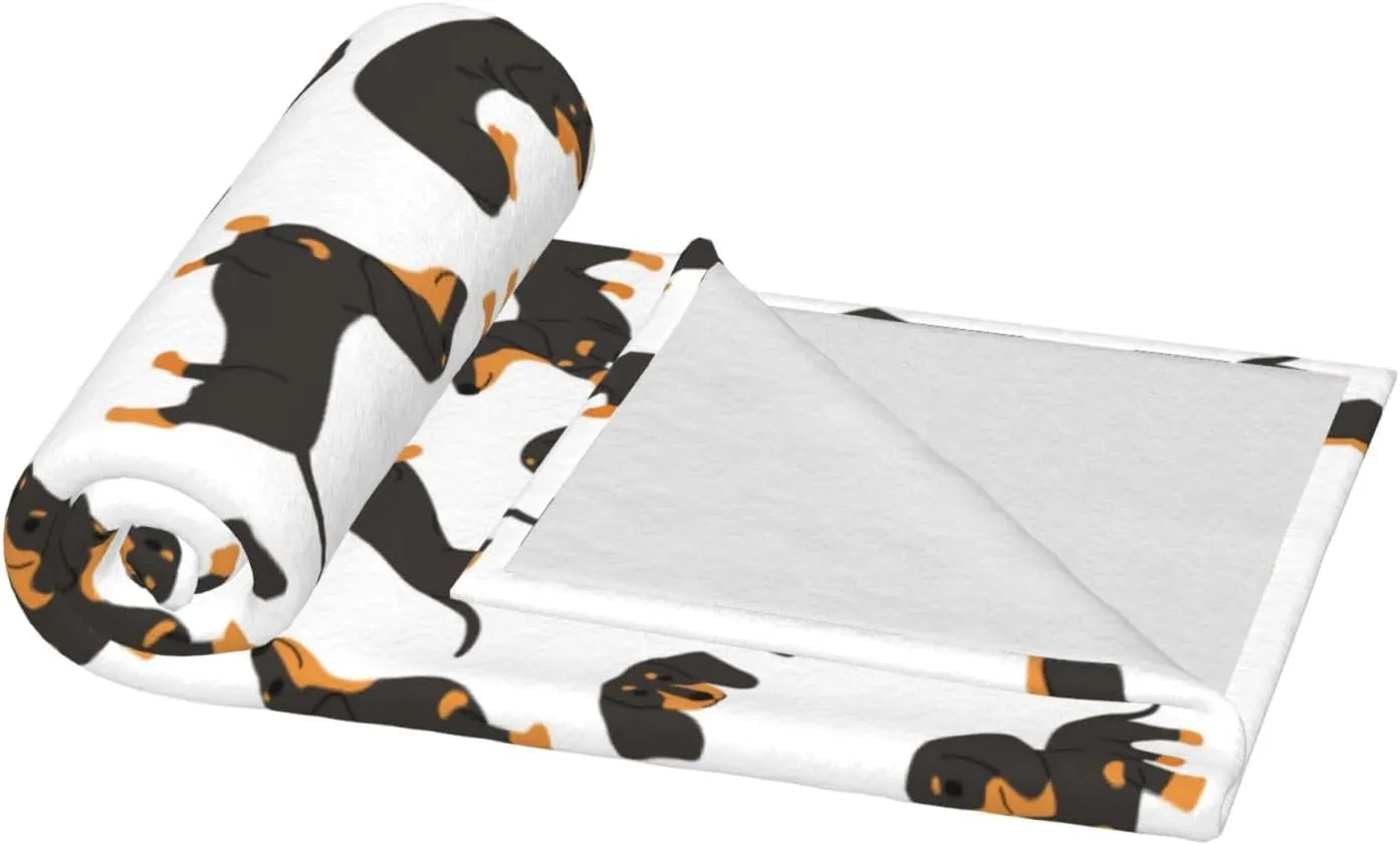 Dachshund Blanket Super Soft Fleece Throw Blanket Warm and Cozy Lightweight Bed Blanket for Couch, Sofa, Camping, and Travel All Season Blankets Gifts 50"x40"
