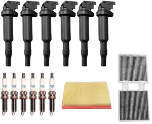 Direct Igntion Coils Laser Spark Plugs & Filters For BMW X3 2011-2017 3.0L