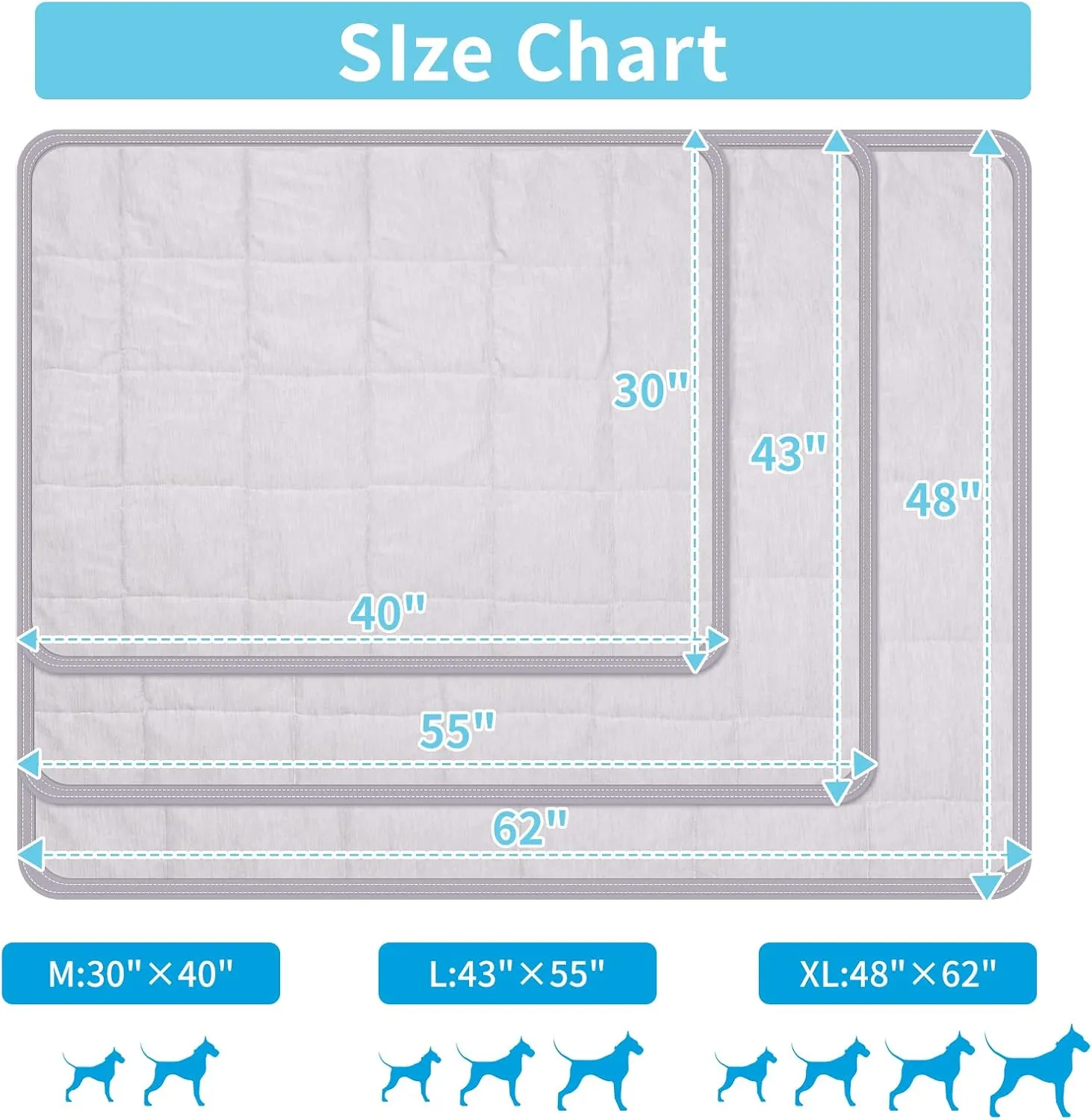 Dog Cooling Blanket, 0.4 Q-MAX Cooling Blanket For Large Dogs Washable, Cool To Touch Dog Blankets For Bed Cover, Soft Lightweight Cooling Dog Blanket Help Your Pet Sleep Well In Summer (48"62"/Grey)