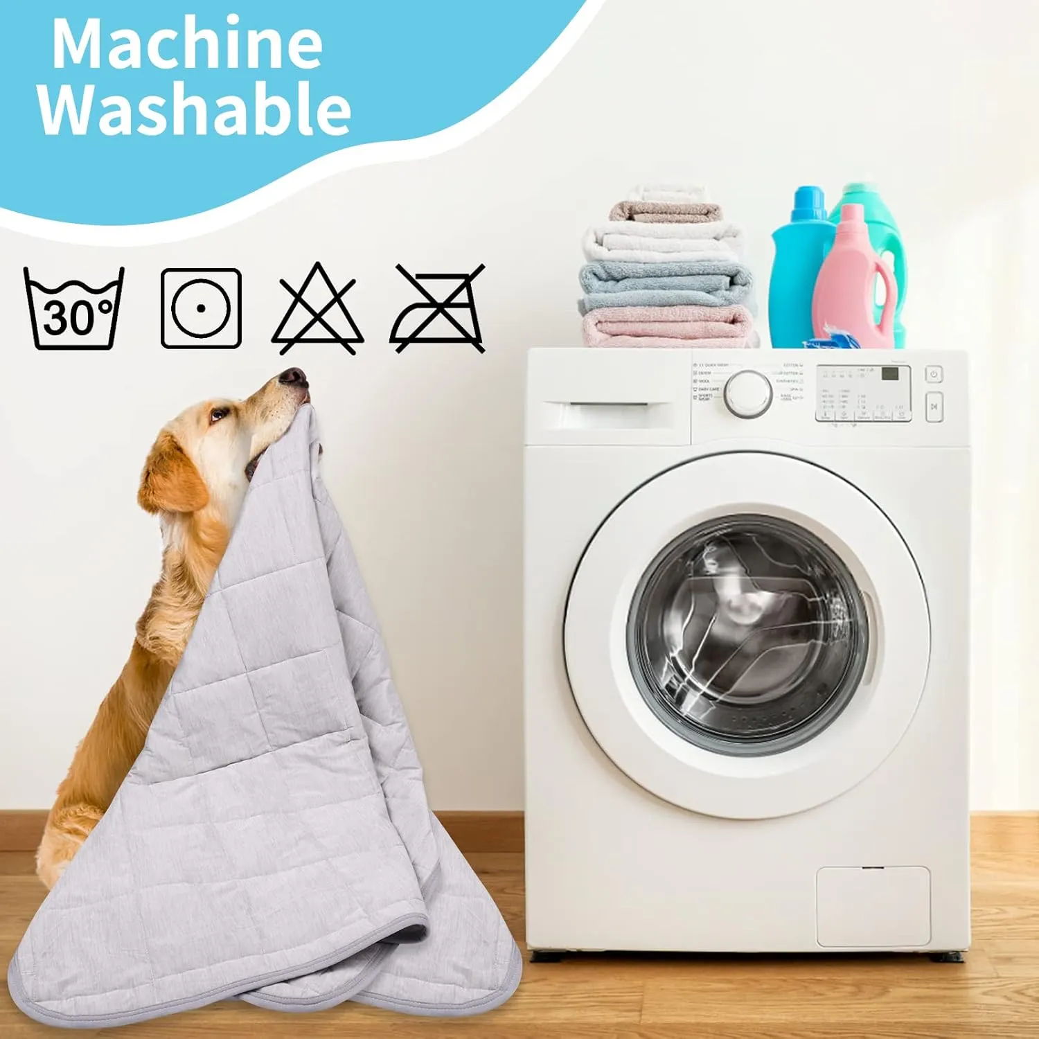 Dog Cooling Blanket, 0.4 Q-MAX Cooling Blanket For Large Dogs Washable, Cool To Touch Dog Blankets For Bed Cover, Soft Lightweight Cooling Dog Blanket Help Your Pet Sleep Well In Summer (48"62"/Grey)