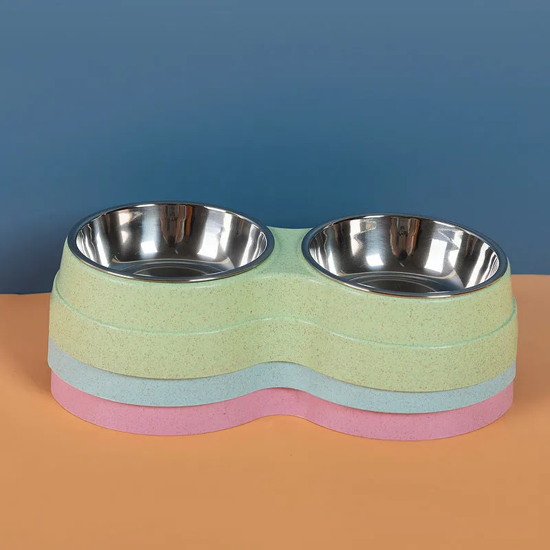 Double Dog Bowl | Stainless Steel with Non-Slip Placemat