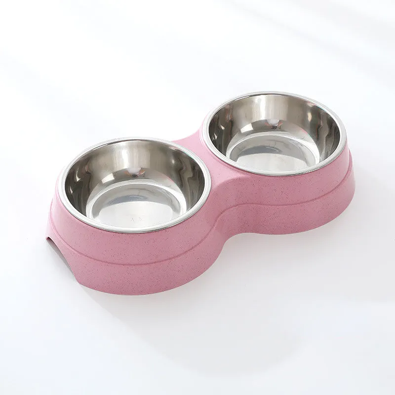 Double Dog Bowl | Stainless Steel with Non-Slip Placemat