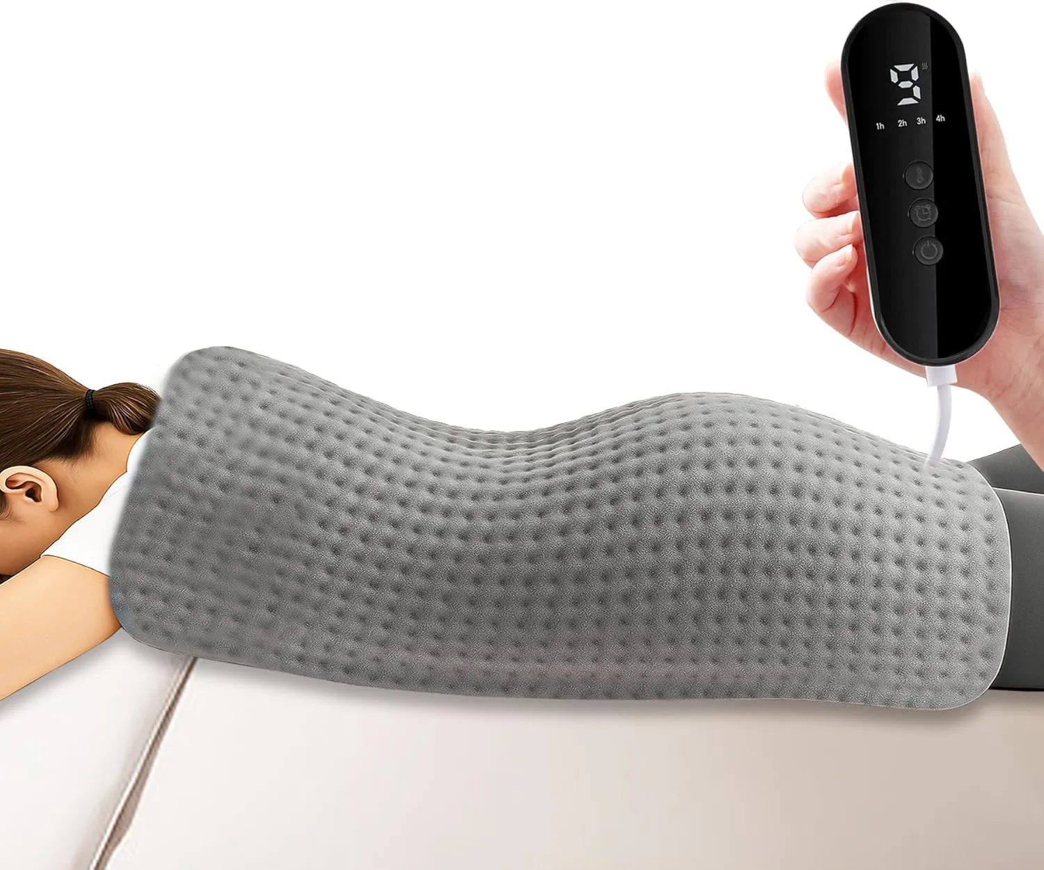 Electric Heating Pad for Back Pain and Period Cramps Relief, 17"x33" Extra Large XL 9 Heating Levels Heat Pad with 4-Hour Auto-Off, Gifts for Women and Mom, Men (XL-17*33)