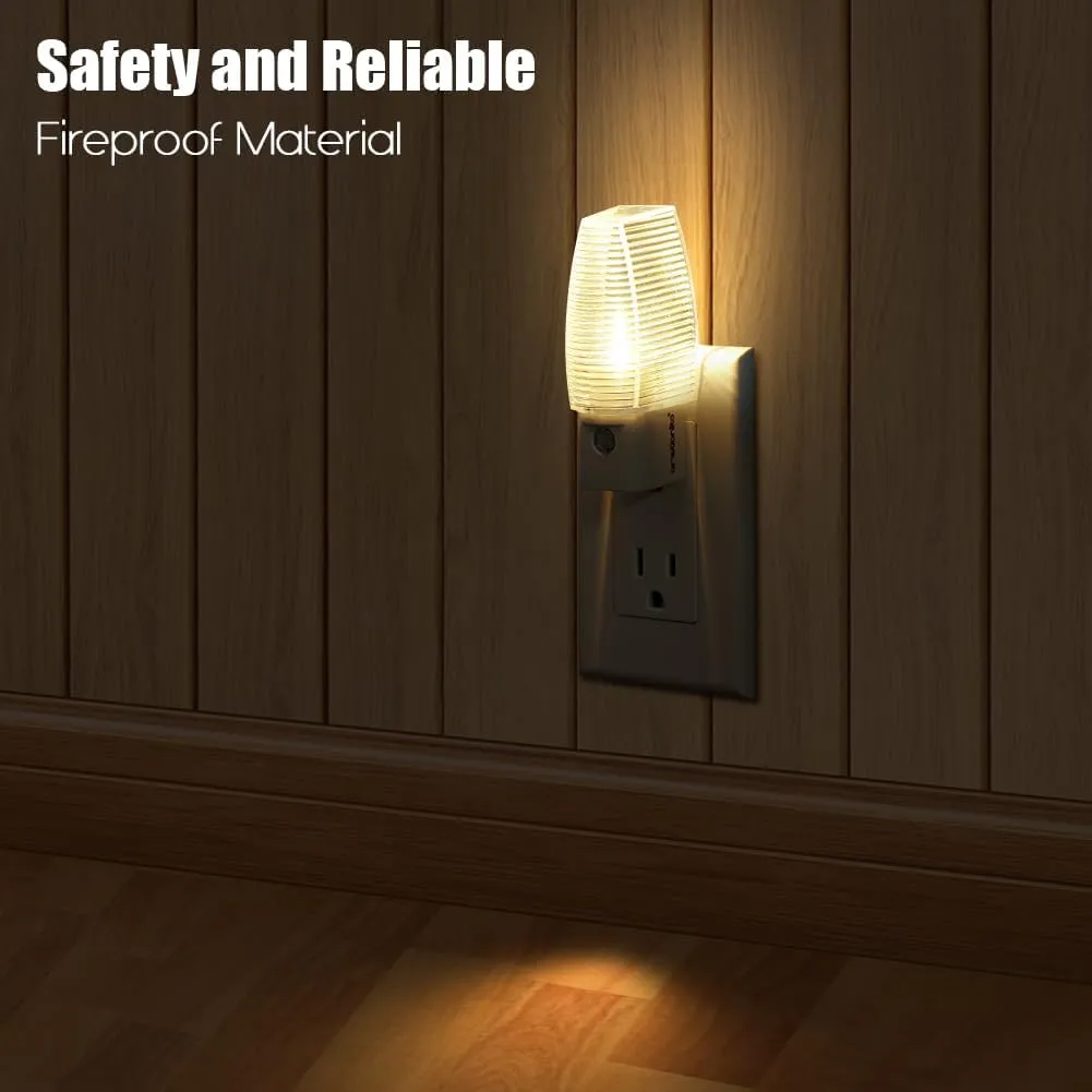 Emotionlite Plug in Night Light, Warm White LED Nightlight, Dusk to Dawn Sensor, Kids, Nursery, Bedroom, Bathroom,Hallway, Stairs, Kitchen, 4 Pack