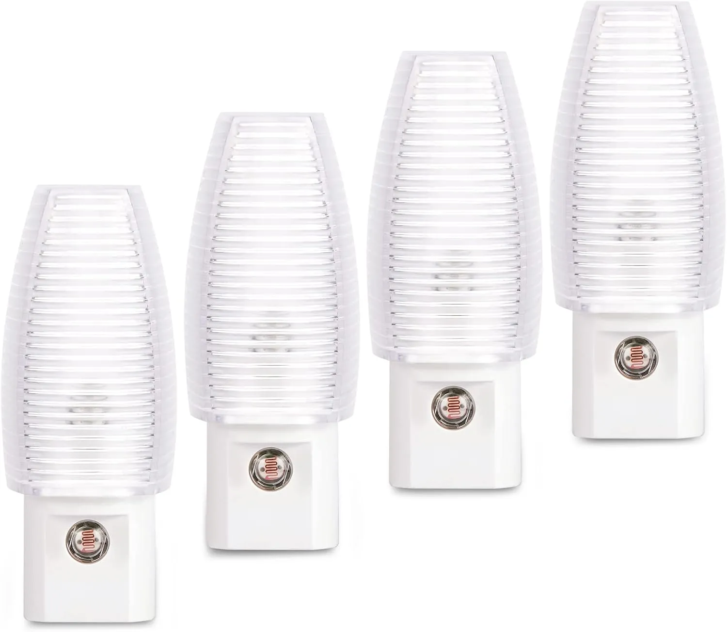 Emotionlite Plug in Night Light, Warm White LED Nightlight, Dusk to Dawn Sensor, Kids, Nursery, Bedroom, Bathroom,Hallway, Stairs, Kitchen, 4 Pack