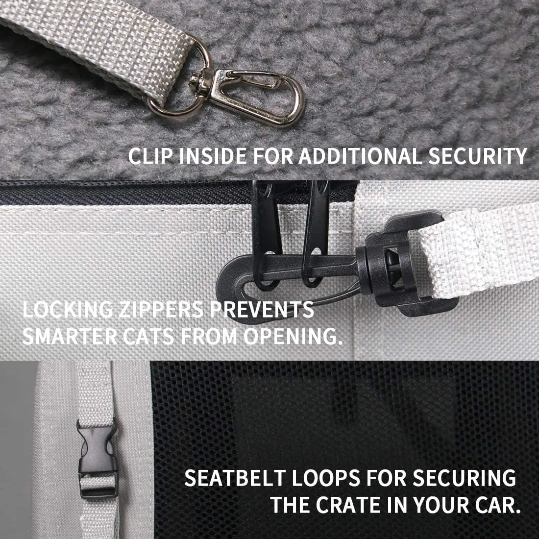 Extra Extra Large Cat Carrier Soft Sided, Portable Small Dog Carrier for 2 Cats, 24"x16.5"x16" Car Travel Folding Comfortable Design with Litter Box and Bowls, Grey  Litter Box  Bowls