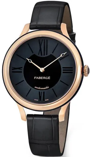 Faberge Flirt 18ct Rose Gold Black Dial