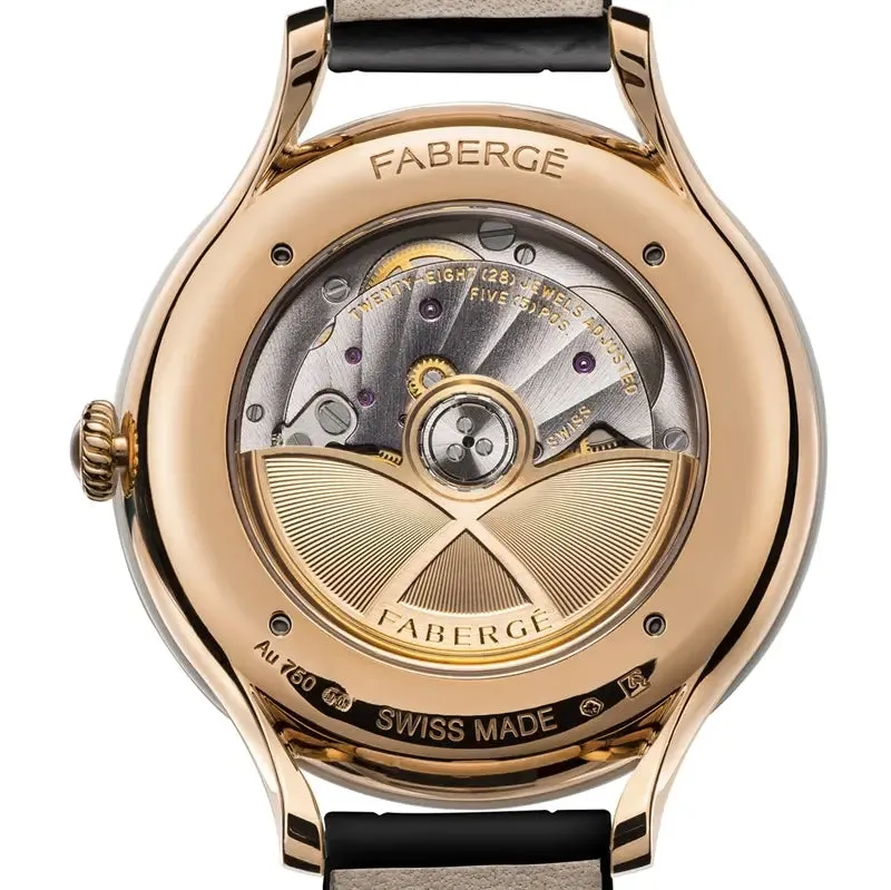 Faberge Flirt 18ct Rose Gold Black Dial