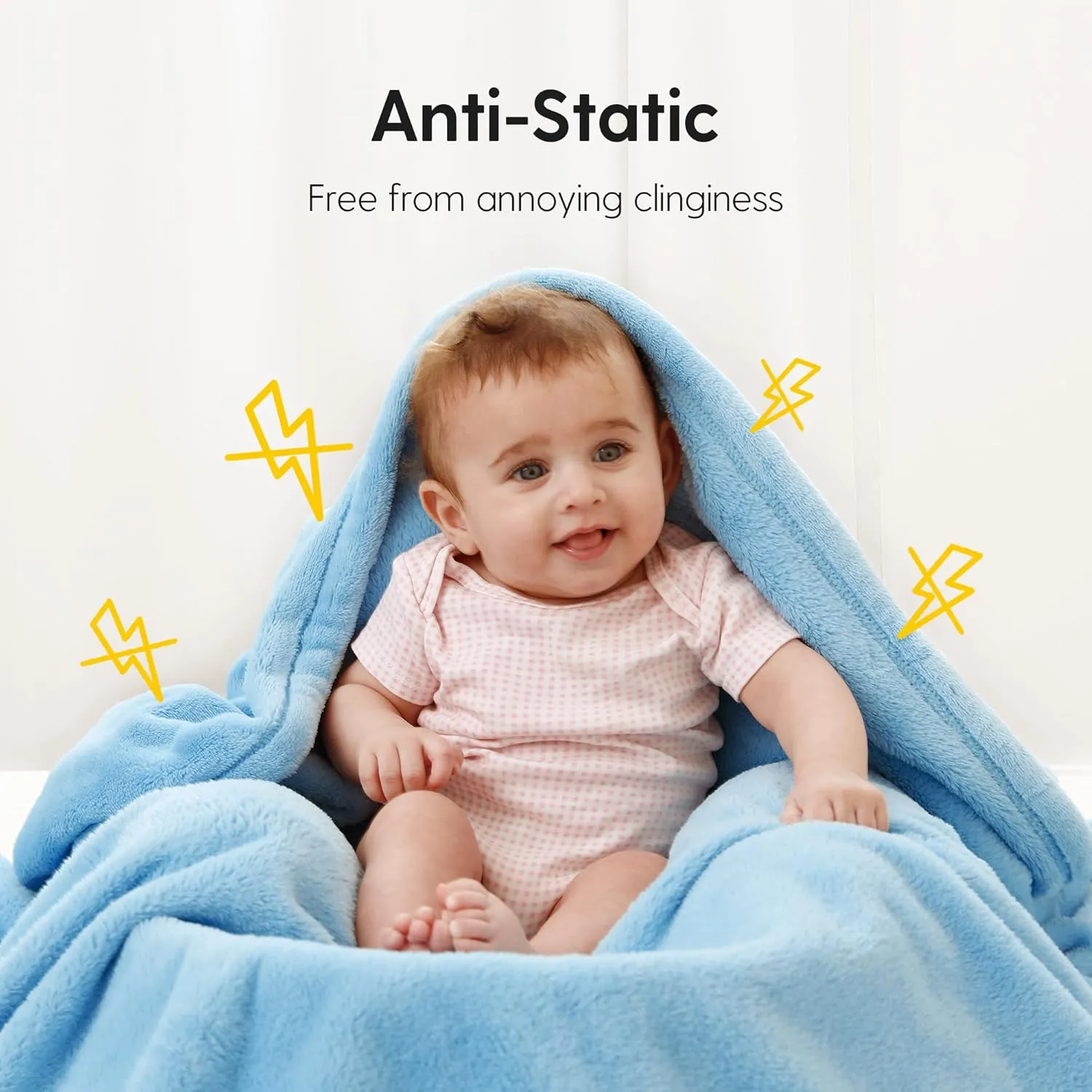 Fleece Baby Blankets Neutral for Boys and Girls, Ultra Soft Cozy 40 * 40 inch Square Bed Blanket, Lightweight Toddler Newborn Receiving Blankets for Crib Stroller, Blue