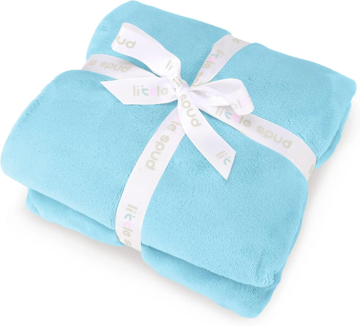 Fleece Baby Blankets Neutral for Boys and Girls, Ultra Soft Cozy 40 * 40 inch Square Bed Blanket, Lightweight Toddler Newborn Receiving Blankets for Crib Stroller, Blue