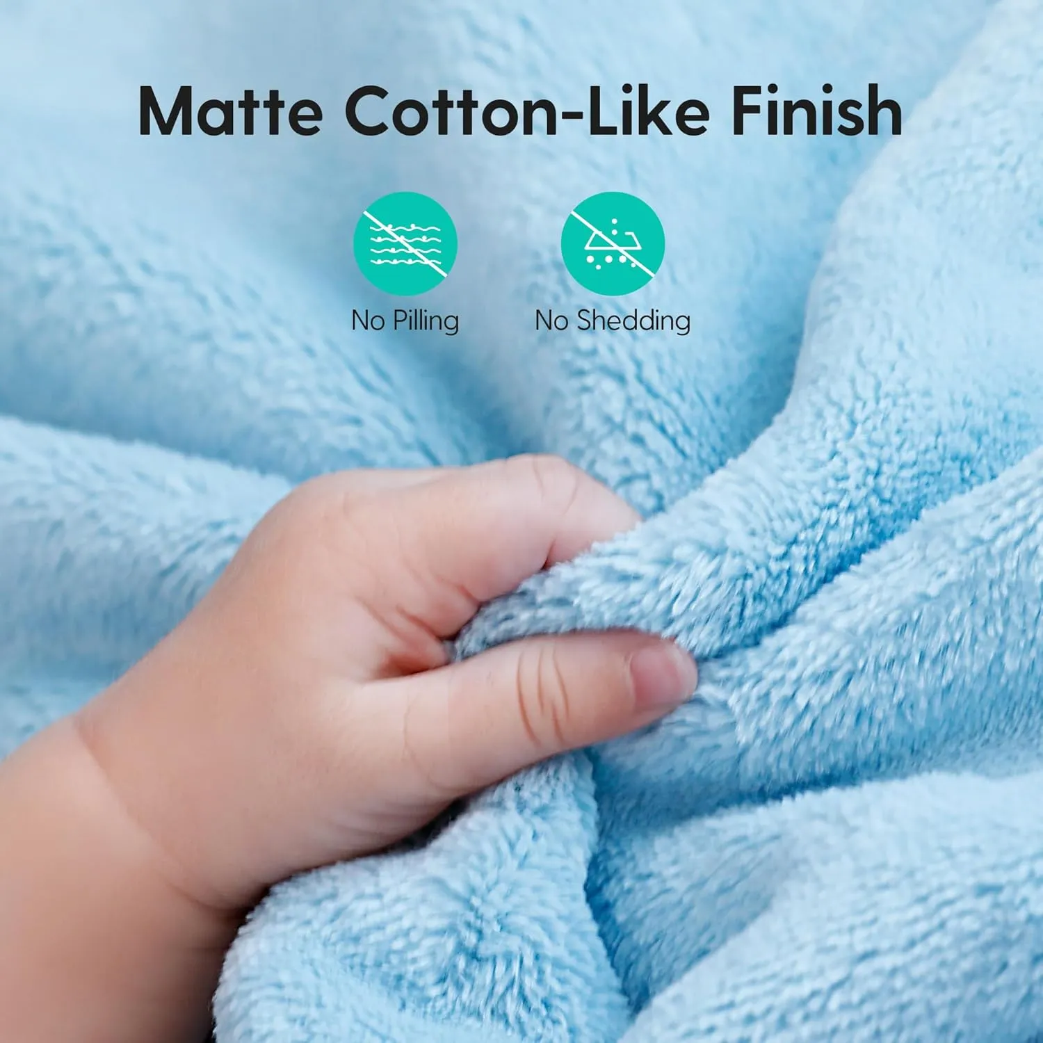 Fleece Baby Blankets Neutral for Boys and Girls, Ultra Soft Cozy 40 * 40 inch Square Bed Blanket, Lightweight Toddler Newborn Receiving Blankets for Crib Stroller, Blue