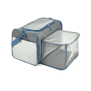 Fofos Expandable Foldable Carrier for Dogs and Cats (Grey/Blue)