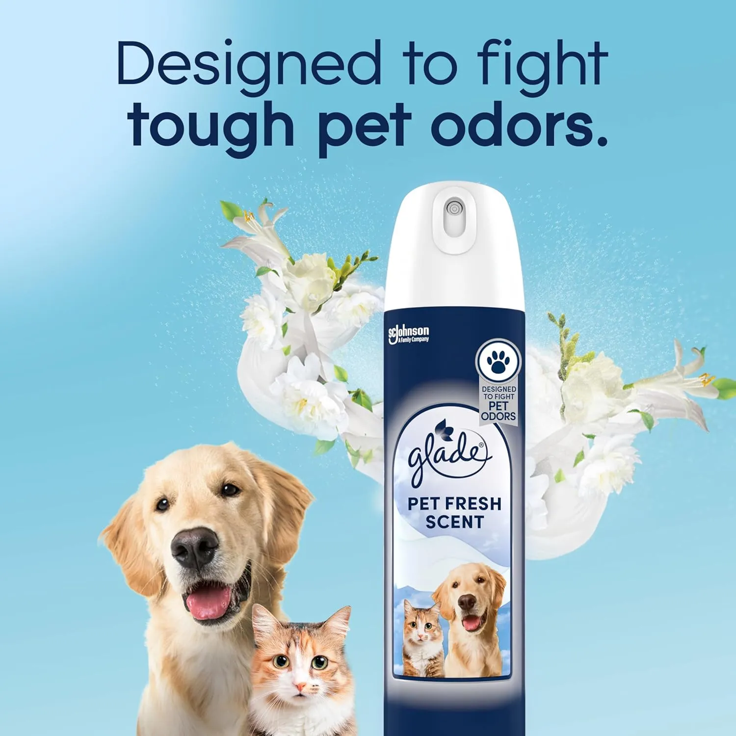 Glade Air Freshener Room Spray, Pet Fresh Scent, Odor Fighting to Deliver Long Lasting Freshness, 8 Oz, 6 Count