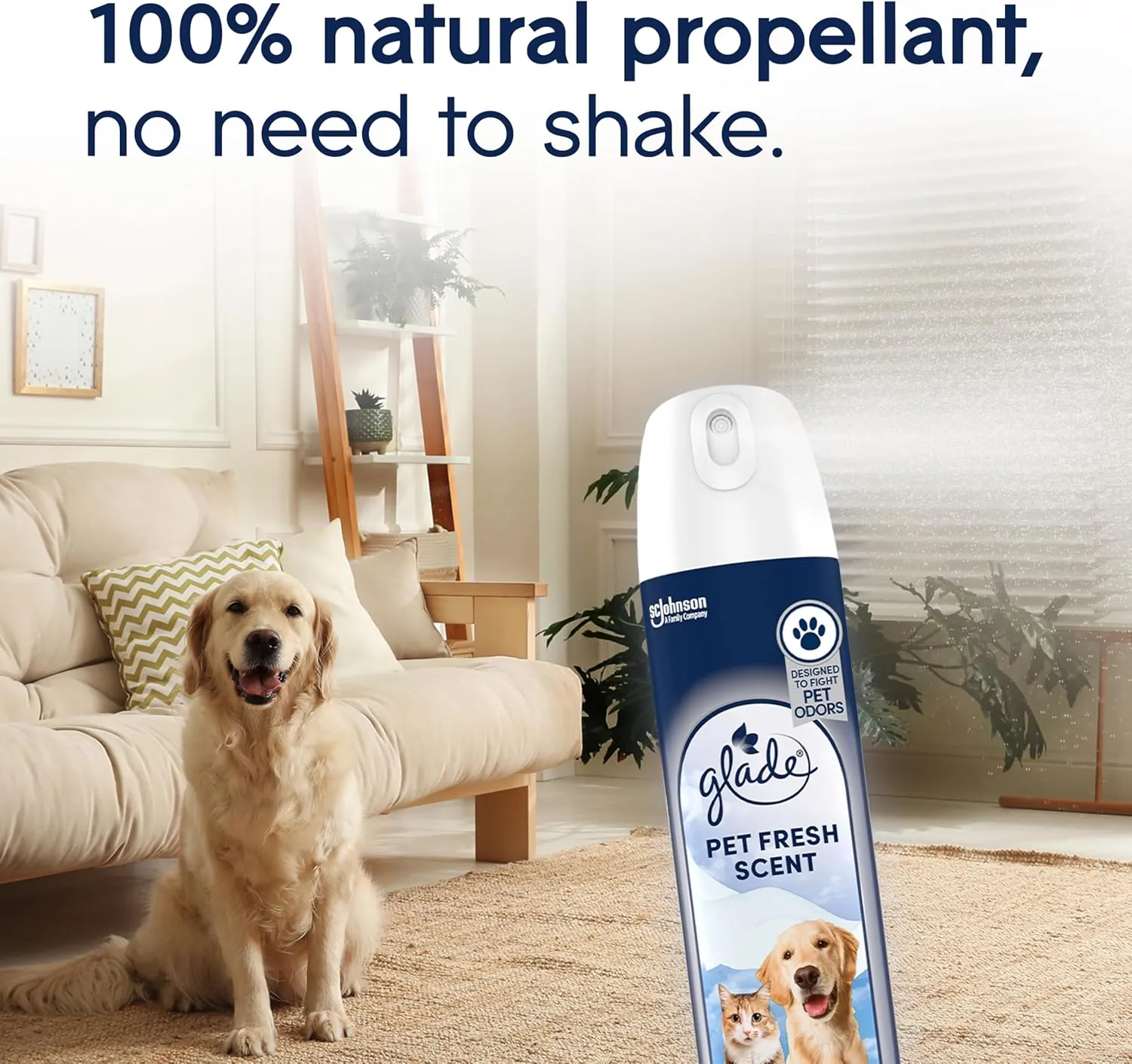 Glade Air Freshener Room Spray, Pet Fresh Scent, Odor Fighting to Deliver Long Lasting Freshness, 8 Oz, 6 Count