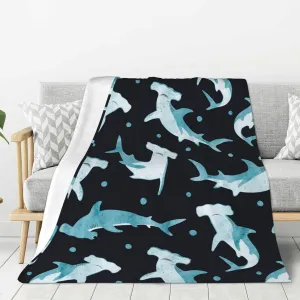 Hammerhead Shark Blanket Super Soft Fleece Throw Blanket Warm and Cozy Lightweight Bed Blanket for Couch, Sofa, Camping, and Travel All Season Blankets Gifts 50"x40"