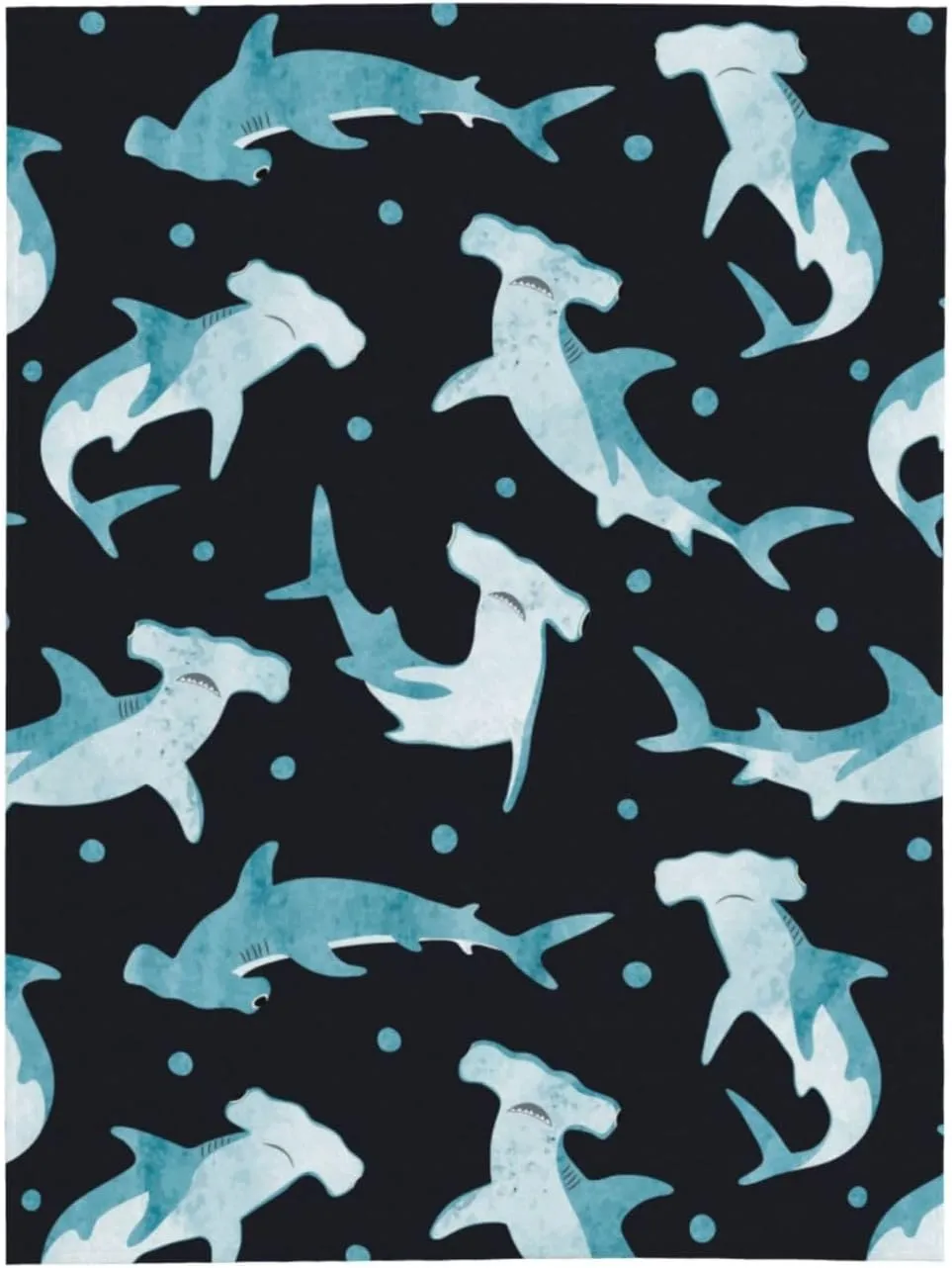 Hammerhead Shark Blanket Super Soft Fleece Throw Blanket Warm and Cozy Lightweight Bed Blanket for Couch, Sofa, Camping, and Travel All Season Blankets Gifts 50"x40"