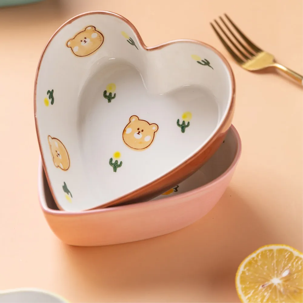 Heart-Shaped Ceramic Dishes