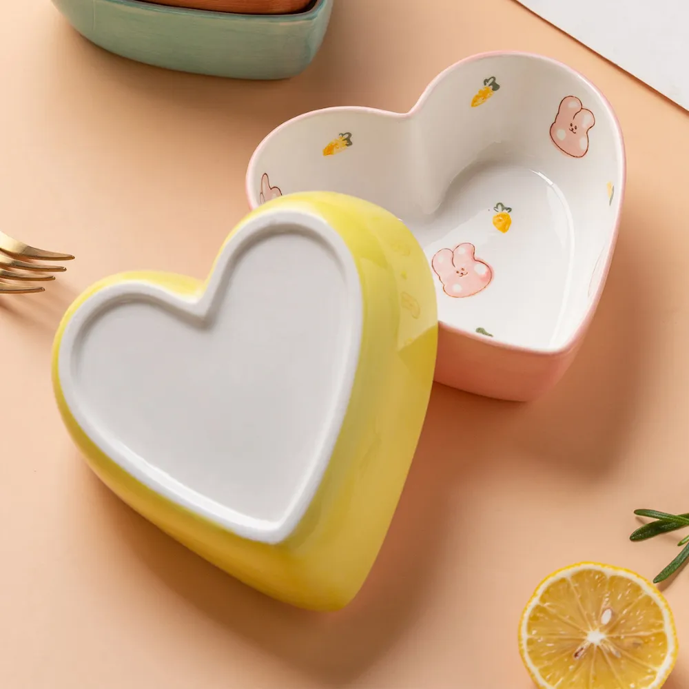Heart-Shaped Ceramic Dishes