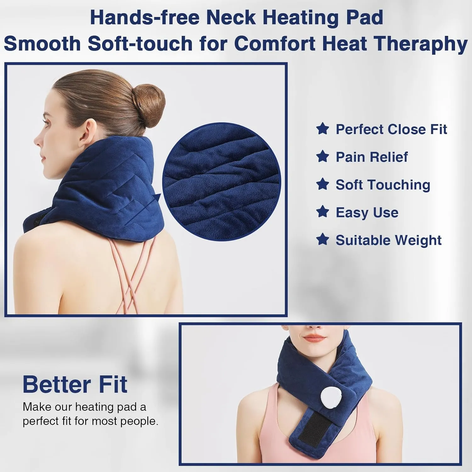 Heating Pad for Neck Pain Relief, Neck Heating Pad for Soreness Stiffness,Heated Wrap Warmer for Cervical Spondylosis,Auto Shut Off,86-158F Temp Setting