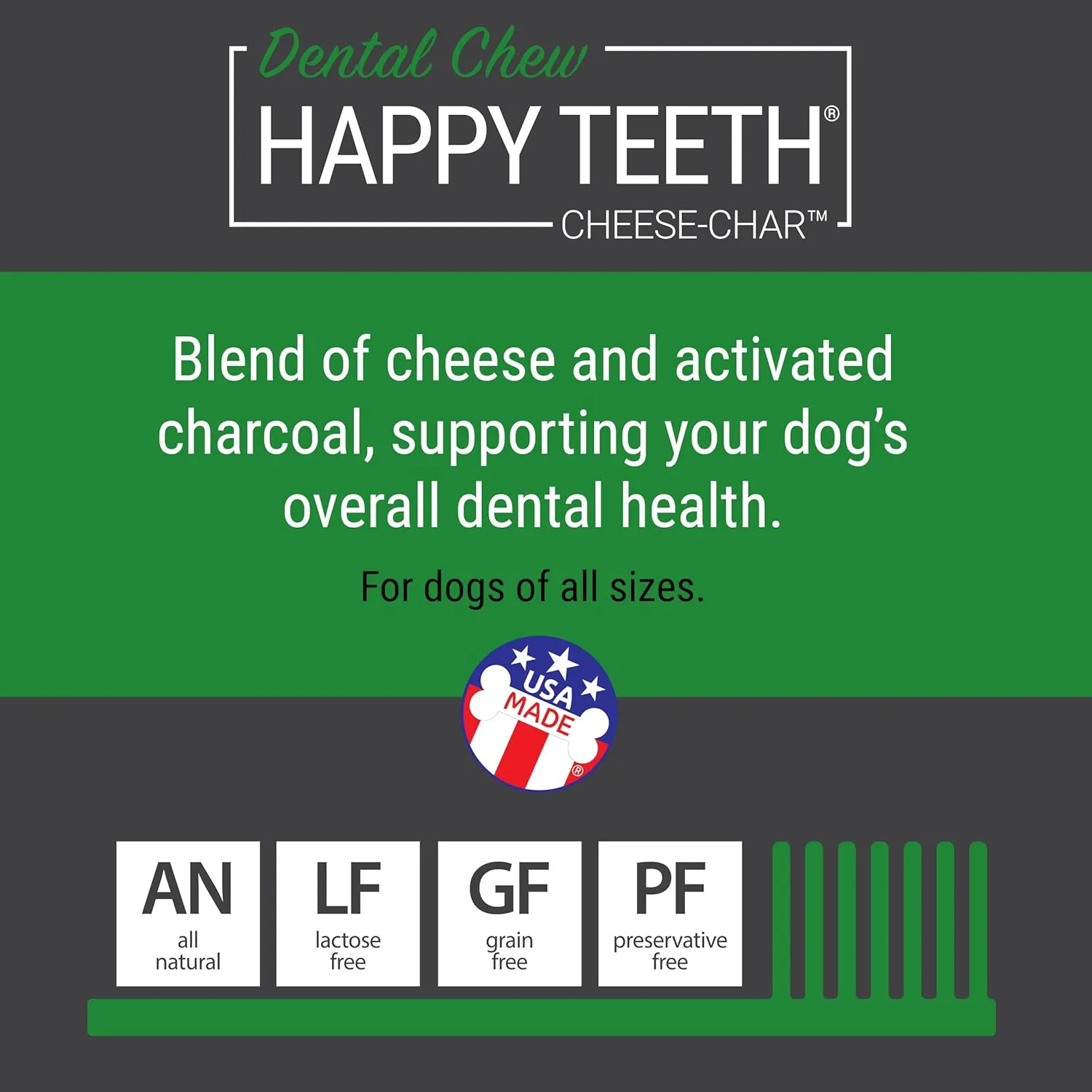 Himalayan Dog Chew Happy Teeth Yak Cheese, Soft Dog Chew, 100% Natural Soft Density Dental Treats, Gluten Free, Safe Treats for Oral Health, Lactose & Grain Free, Protein Rich, Cheese-Charcoal 2 Count