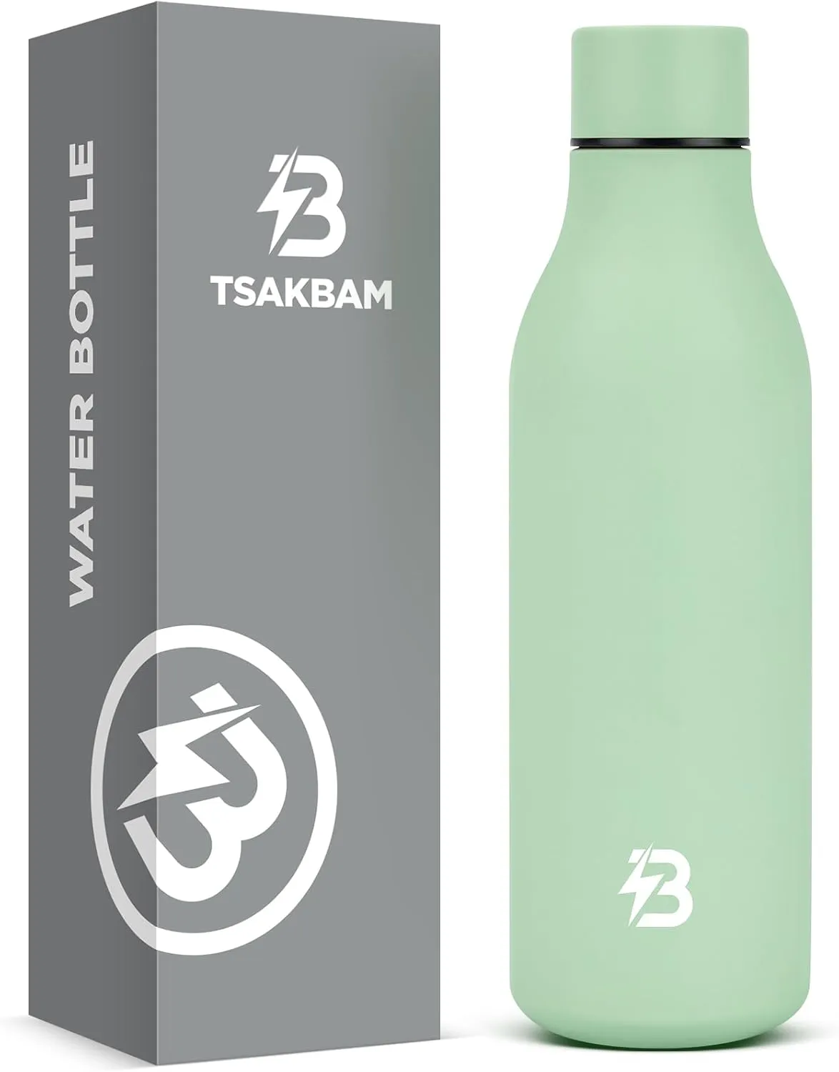 Insulated Metal Water Bottle, 18 oz Stainless Steel Leak-Proof Gym Water Bottle with Lid for Men Women (Green)