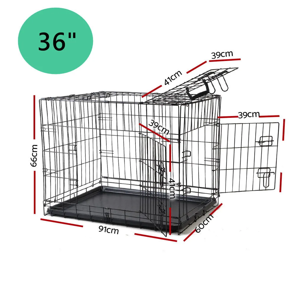 i.Pet Dog Cage 36inch Pet Cage - Black